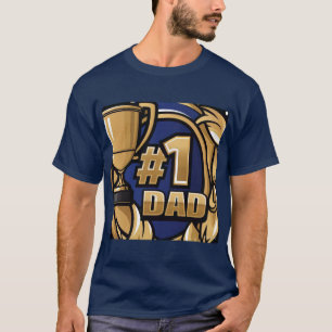 Camiseta Design de Troféus de Pai Número Um
