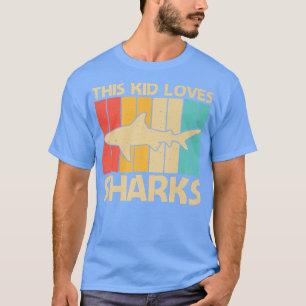 Camiseta Design De Tubarão legal Para Crianças, Animais De