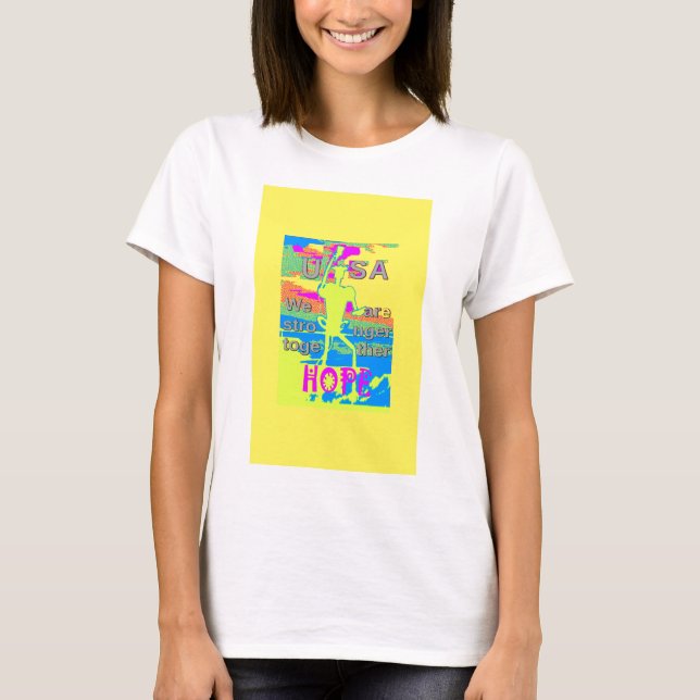 Camiseta DESIGN de Unidade dos EUA: Esperança e força (Frente)