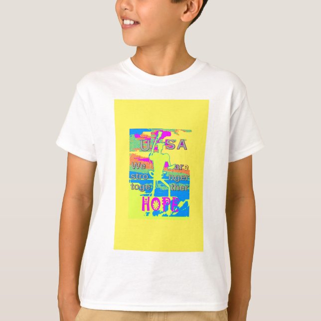 Camiseta DESIGN de Unidade dos EUA: Esperança e força (Frente)