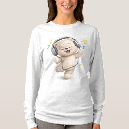 Camiseta Design de Urso de Pelúcia Adorável e Fofo