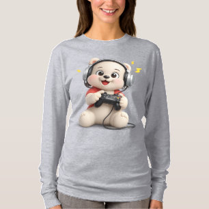 Camiseta Design de Urso de Pelúcia Adorável e Fofo