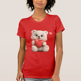 Camiseta Design de Urso de Pelúcia Adorável e Fofo