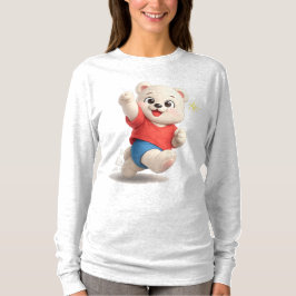 Camiseta Design de Urso de Pelúcia Adorável e Fofo