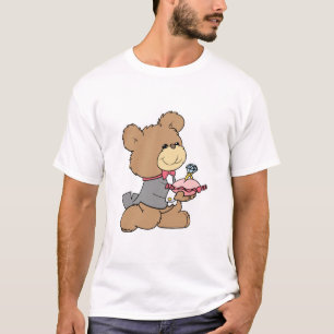 Camiseta design de urso de pelúcia para proposta ou portado