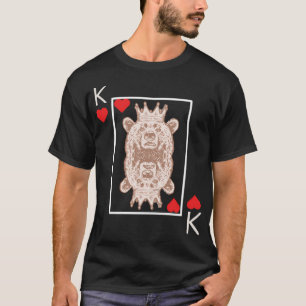 Camiseta Design de Urso para Cartas de Jogo de Poker