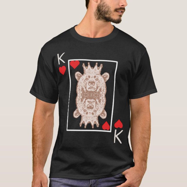 Camiseta Design de Urso para Cartas de Jogo de Poker (Frente)