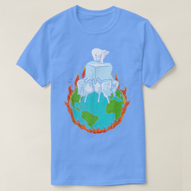 Camiseta Design De Urso Polar Para As Alterações Climáticas (Frente do Design)
