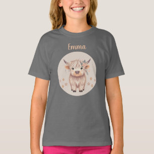 Camiseta Design de Vaca das Terras Altas, Cute, para Menina