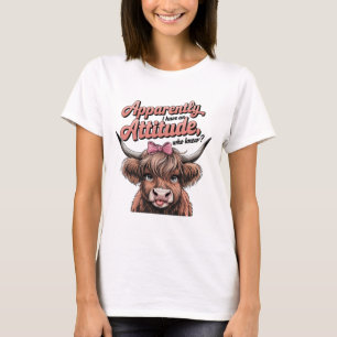 Camiseta Design de Vaca Engraçado - Aparentemente Atitude C