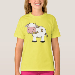 Camiseta Design de Vaca Fofa Arte de Animal de Fazenda Ador