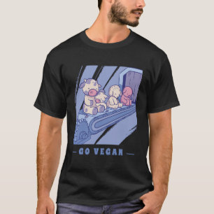 Camiseta Design De Vegan - Animais De Criação No Matadouro