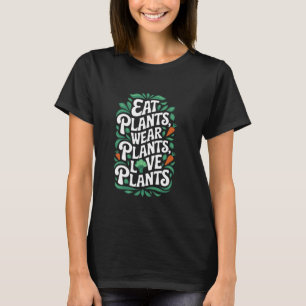 Camiseta Design de Veganismo à Base de Plantas Comida Veget
