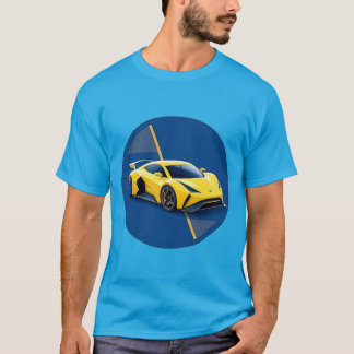 Camiseta 🔥 Design de Velocidade com Contraste Azul e Amare