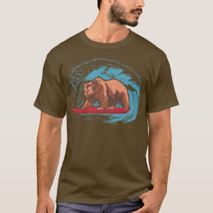 Camiseta design de Verão legal com uma barbatana-de-urso-pa