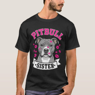 Camiseta Design de Vetor de Amante de Cachorro Irmã Pitbull