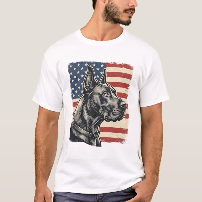 Camiseta Design de vetor de bandeira patriótica do Grande D (Frente)