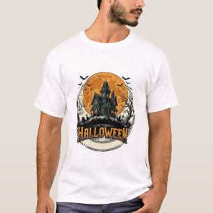 Camiseta Design de Vetor de Casa Assombrada de Halloween Vi