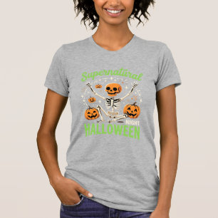 Camiseta Design de Vetor de Halloween de Esqueleto Supernat