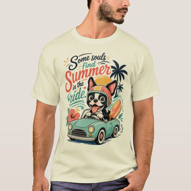 Camiseta Design de Viagem de Cão Fofo (Frente)