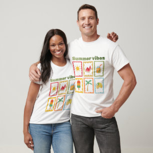 Camiseta Design de Vibes de Verão Retrô
