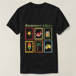 Camiseta Design de Vibes de Verão Retrô