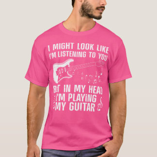 Camiseta Design De Violão Engraçado Para Homens Guitaristas