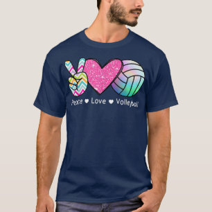 Camiseta Design de vôlei Peace Love para Mulheres Teen L