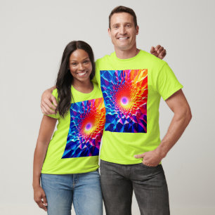 Camiseta Design de Vórtice de Cor Geométrica Prismática