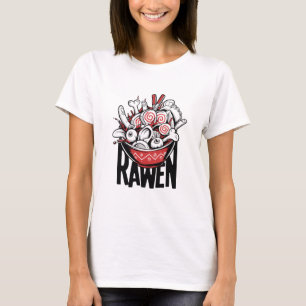 Camiseta Design de Zumbi Louco de Macarrão Ramen