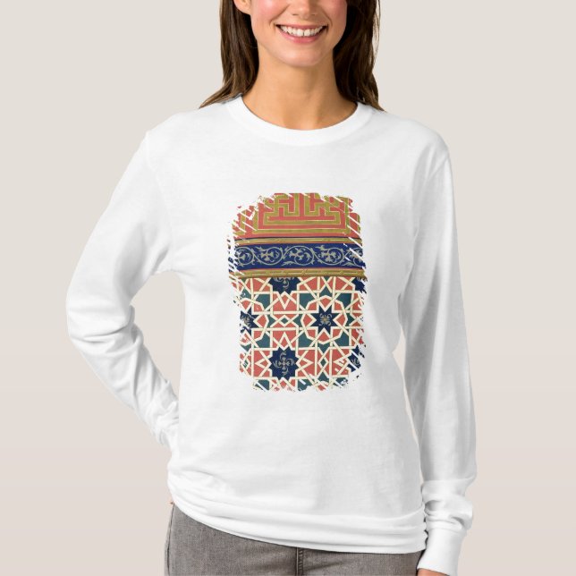 Camiseta Design decorativo árabe (litho da cor) (Frente)