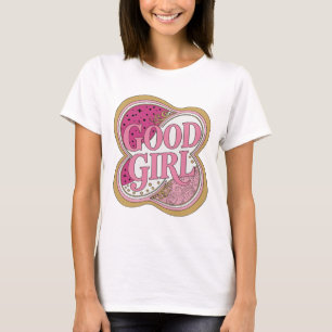 Camiseta Design Dinâmico Rosa GOOD GIRL