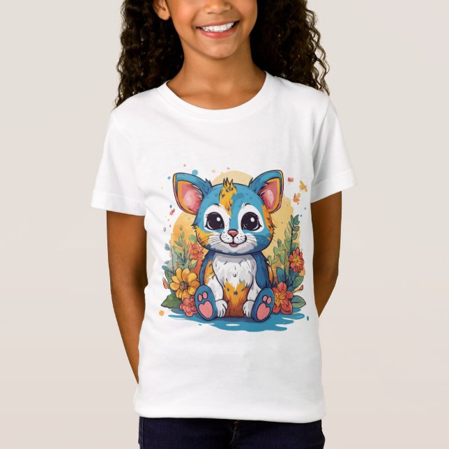 Camiseta Design divertida e divertida para gatinhos (Frente)