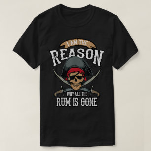Camiseta Design Divertido Amante de Rum de Pirata