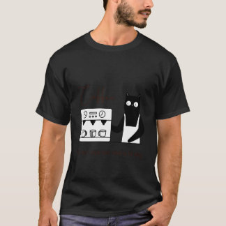 Camiseta Design Divertido Amante do Café Gato Humorístico F