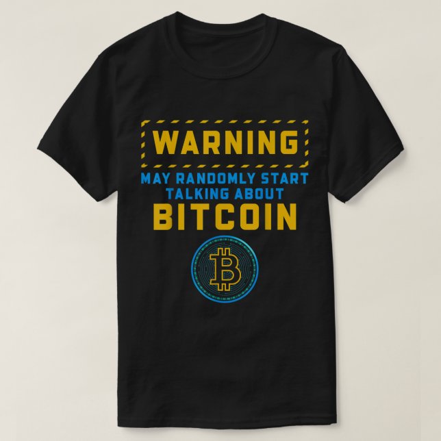 Camiseta Design Divertido de Alerta de Bitcoin (Frente do Design)