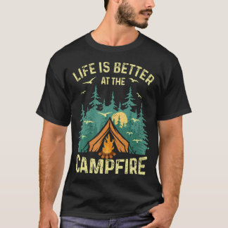 Camiseta Design Divertido de Camping para Homens e Mulheres