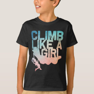 Camiseta Design Divertido de Escalada em Rocha para Meninas