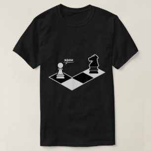 Camiseta Design Divertido de Peão de Xadrez vs Cavalo