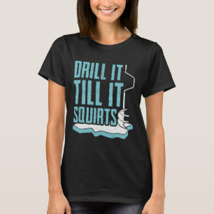 Camiseta Design Divertido de Pesca no Gelo para Homens e Mu