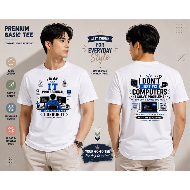 Camiseta Design Divertido de Profissional de TI - Citação d (Criador carregado)
