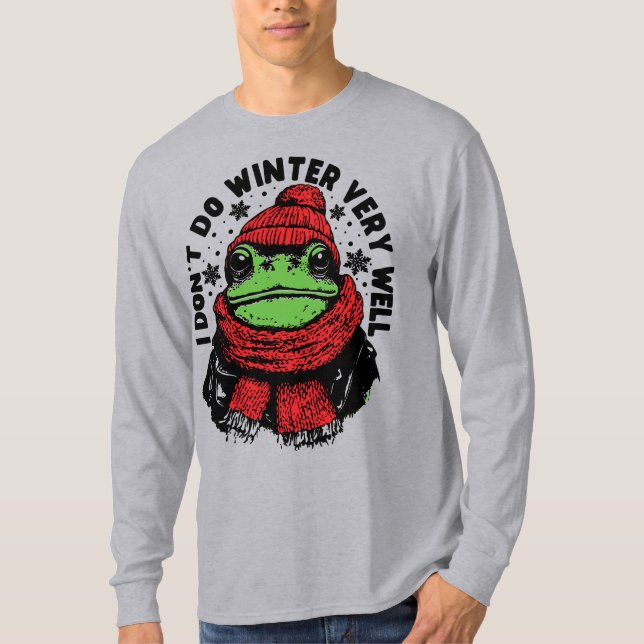 Camiseta Design Divertido de Rã de Inverno (Frente)