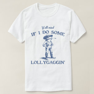 Camiseta Design Divertido de Sapo Caubói Lollygaggin