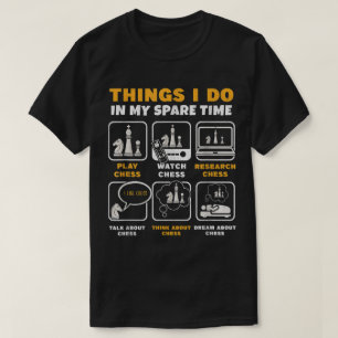 Camiseta Design Divertido de Xadrez para Momentos Livres