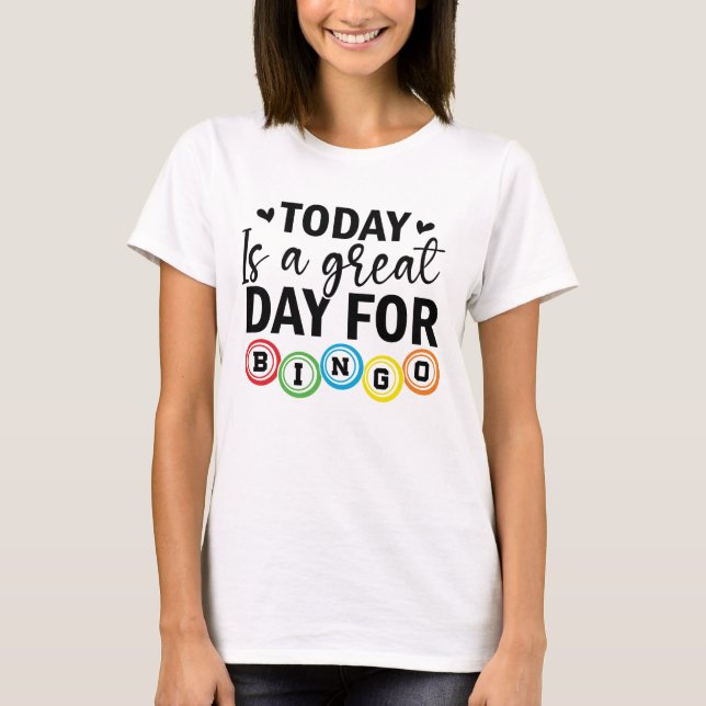 Camiseta Design Divertido para Amantes de Bingo – Presente  (Frente)