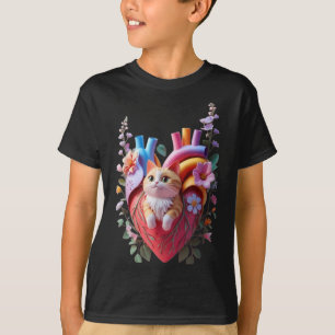 Camiseta Design divertido unissex de coração fofo estilo li