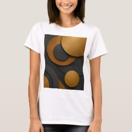 Camiseta Design do abstrato geométrico e preto de luxo e Do