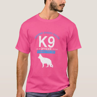 Camiseta Design do agente policial K9 para linha azul fina
