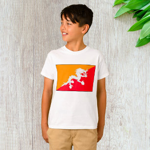 Camiseta Design do Butão com Dragão Branco