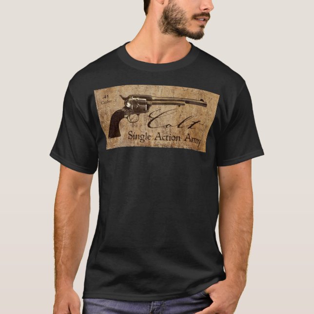 Camiseta Design do calibre do exército .45 da ação do potro (Frente)